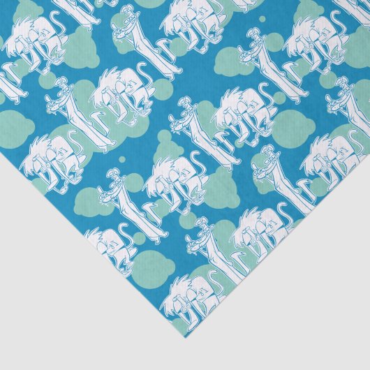 Weasel & Baboon Blue Character Pattern Seidenpapier (Ausschnitt)