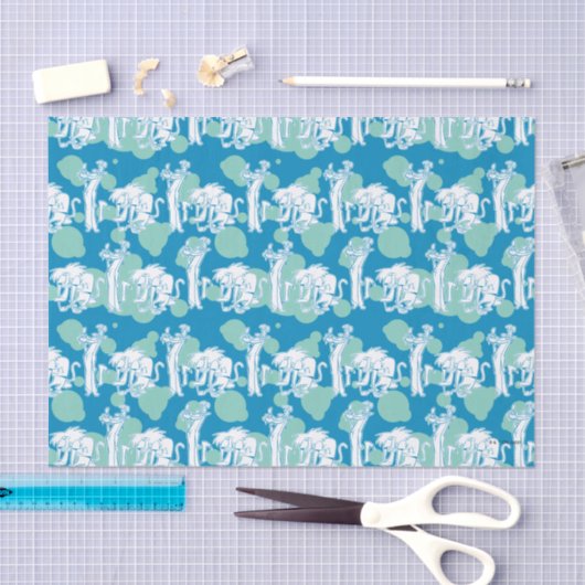 Weasel & Baboon Blue Character Pattern Seidenpapier (Handwerk)