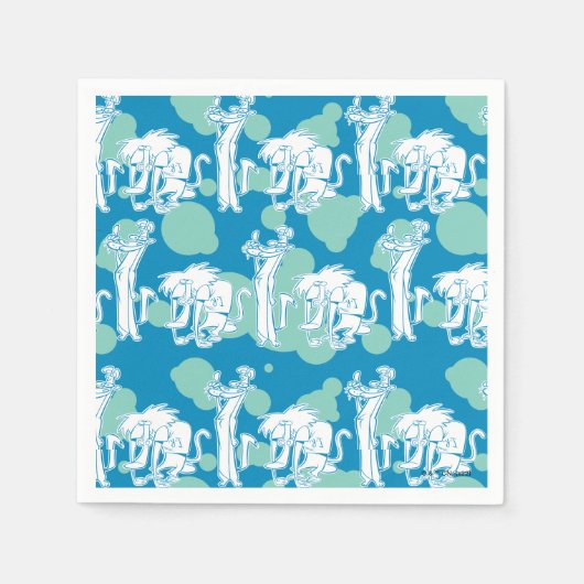 Weasel & Baboon Blue Character Pattern Serviette (Vorderseite)