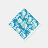 Weasel & Baboon Blue Character Pattern Serviette (Ecke)