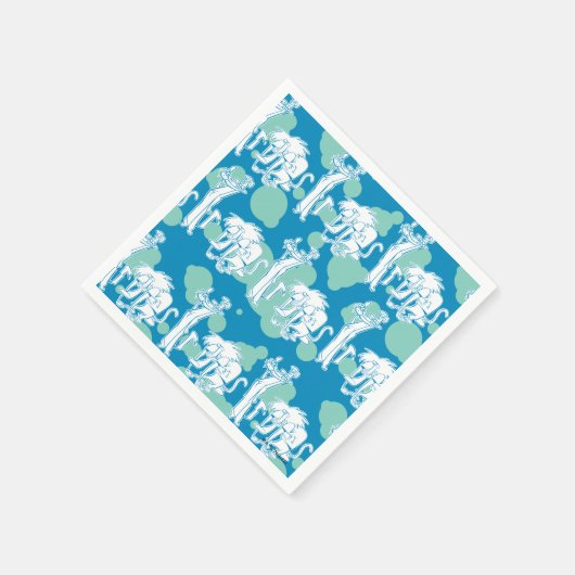 Weasel & Baboon Blue Character Pattern Serviette (Ecke)