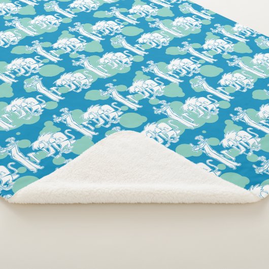 Weasel & Baboon Blue Character Pattern Sherpadecke (3/4)