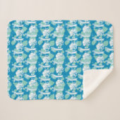 Weasel & Baboon Blue Character Pattern Sherpadecke (Vorderseite (Horizontal))