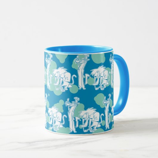 Weasel & Baboon Blue Character Pattern Tasse (VorderseiteRechts)