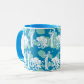 Weasel & Baboon Blue Character Pattern Tasse (Vorderseite Links)