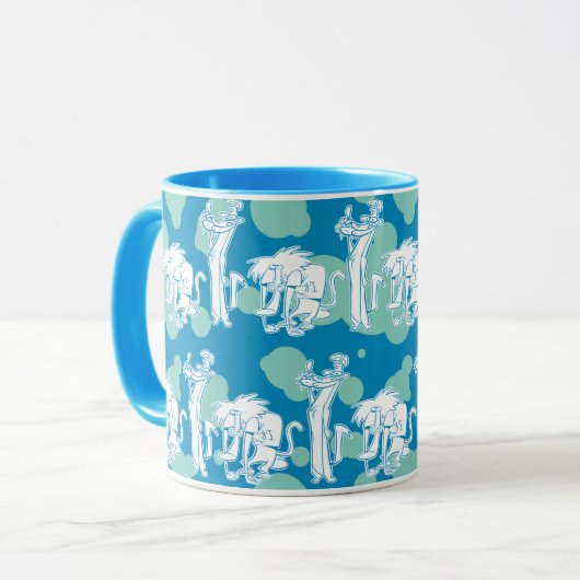 Weasel & Baboon Blue Character Pattern Tasse (Vorderseite Links)