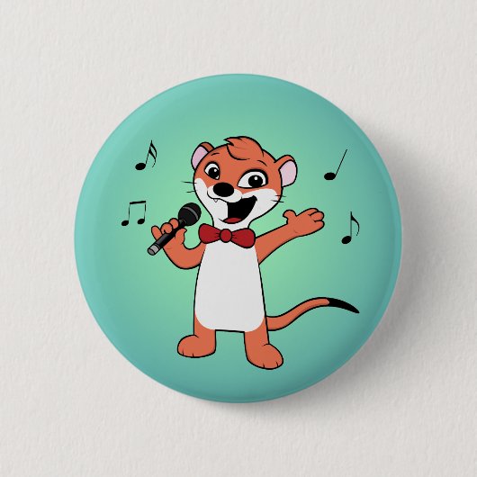 Weasel-Cartoon Button (Vorderseite)