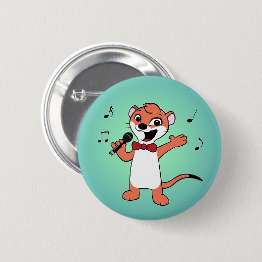 Weasel-Cartoon Button (Vorne & Hinten)