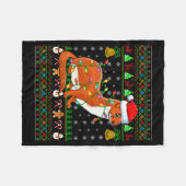 Weasel Christmas Lights Funny Santa Ugly Sweaters Fleecedecke (Vorderseite (Horizontal))