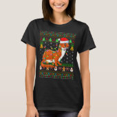 Weasel Christmas Lights Funny Santa Ugly Sweaters  T-Shirt (Vorderseite)