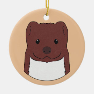 Weasel Face Keramik Ornament