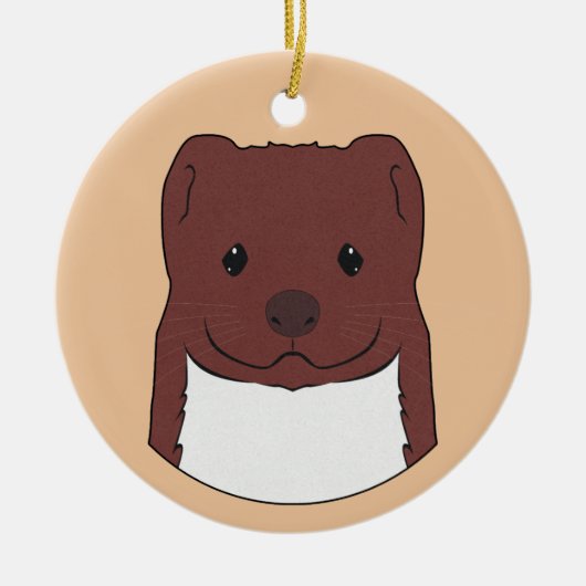 Weasel Face Keramik Ornament (Vorne)