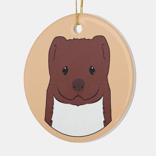 Weasel Face Keramik Ornament (Links)