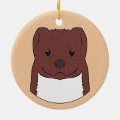 Weasel Face Keramik Ornament (Hinten)