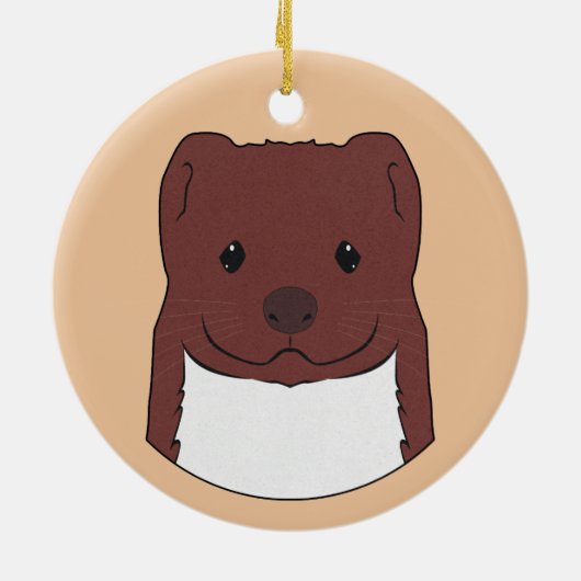 Weasel Face Keramik Ornament (Hinten)