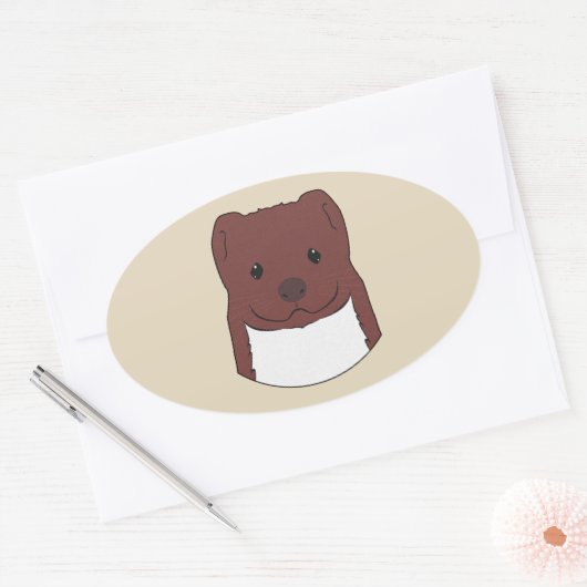 Weasel Face Ovaler Aufkleber (Umschlag)