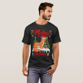Weasel Merry Christmas Tree Lighting Weasel Xmas T-Shirt (Vorne ganz)