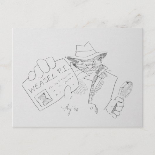 Weasel P.I. Postkarte (Vorderseite)