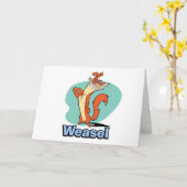 Weasel Proud Character Graphic Karte (Gelbe Blume)