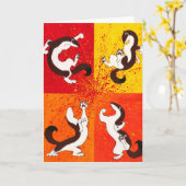 "Weasel War Dance" Greeting Card Karte (Gelbe Blume)