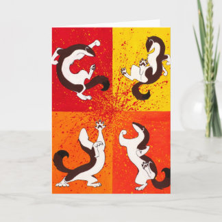 "Weasel War Dance" Greeting Card Karte