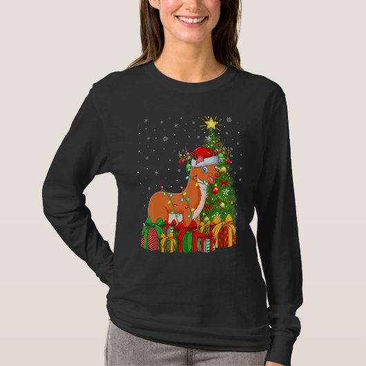 Weasel Xmas Holiday Santa Weasel Christmas Tree T-Shirt (Vorderseite)