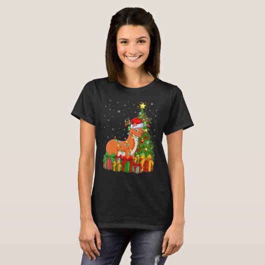 Weasel   Xmas Holiday Santa Weasel Christmas Tree T-Shirt (Vorne ganz)