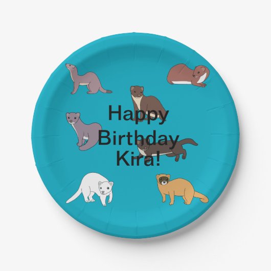 Weasels Birthday Pappteller (Vorderseite)