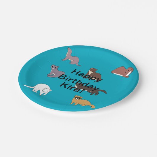 Weasels Birthday Pappteller (Schrägansicht)