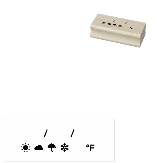 Weather, Temperature & Date - Fahrenheit Gummistempel (Stempel)