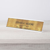 Weathered Antique Brass Gold + Blk Custom Schreibtischnamensplakette (Vorderseite )