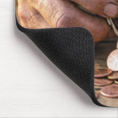 Weathered Hands with Pennies in Coin Purse Mousepad (Ecke)