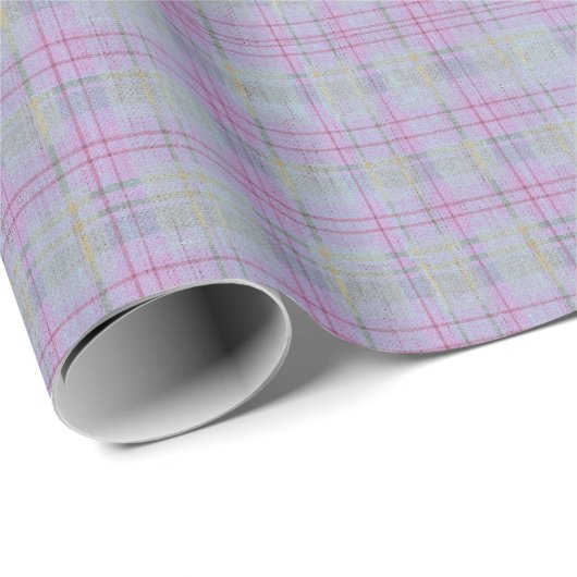 Weathered Lavender Plaid Geschenkpapier (Rolleneckpunkt)