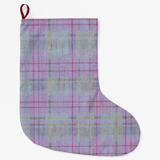  Weathered Lavender Plaid  Großer Weihnachtsstrumpf (Vorderseite)