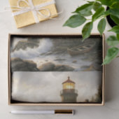 Weathered Lighthouse At Dusk Decoupage Seidenpapier (Geschenk)