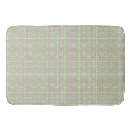 Weathered Neutral Sage Plaid Badematte (Vorderseite)
