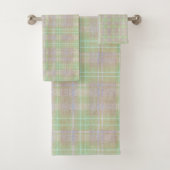 Weathered Neutral Sage Plaid Badhandtuch Set (Insitu)