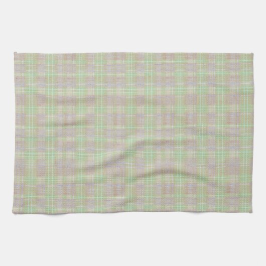 Weathered Neutral Sage Plaid Geschirrtuch (Horizontal)