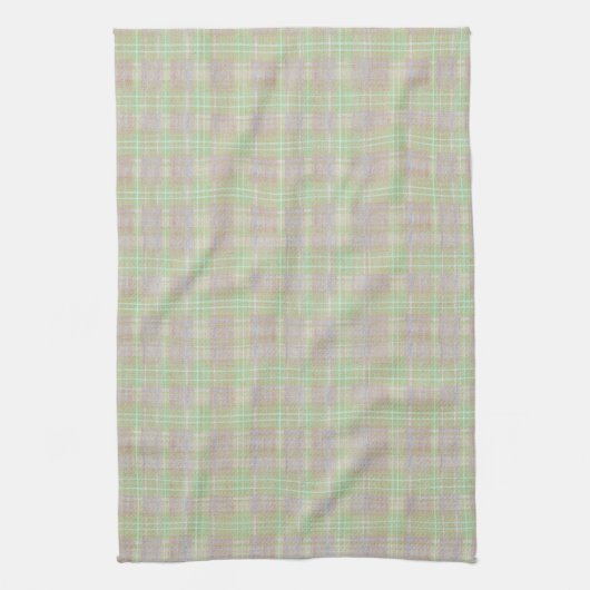 Weathered Neutral Sage Plaid Geschirrtuch (Vertikal)