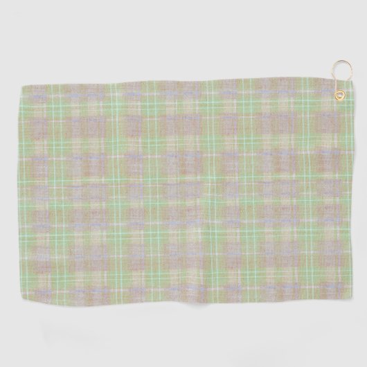 Weathered Neutral Sage Plaid Golfhandtuch (Horizontal)