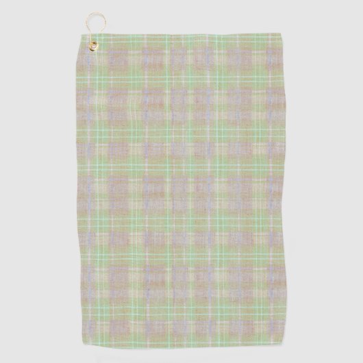 Weathered Neutral Sage Plaid Golfhandtuch (Vorderseite)