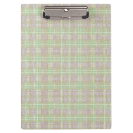 Weathered Neutral Sage Plaid Klemmbrett (Vorderseite)