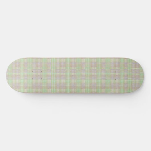 Weathered Neutral Sage Plaid Skateboard (Horizontal)
