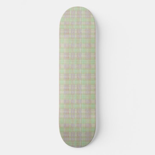 Weathered Neutral Sage Plaid Skateboard (Vorderseite)