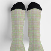 Weathered Neutral Sage Plaid Socken (Oben)