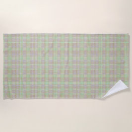 Weathered Neutral Sage Plaid Strandtuch