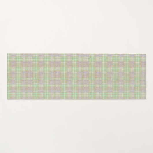 Weathered Neutral Sage Plaid Yogamatte (Vorderseite (Horizontal))