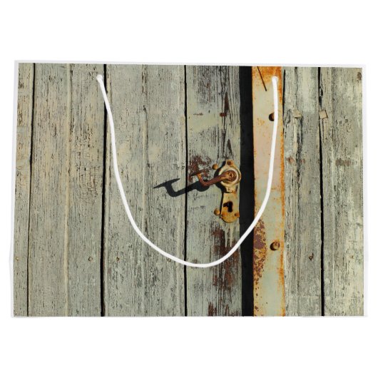 Weathered Rusty Door Handle Große Geschenktüte (Rückseite)