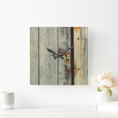 Weathered Rusty Door Handle Quadratische Wanduhr (Zuhause)