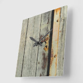 Weathered Rusty Door Handle Quadratische Wanduhr (Winkel)